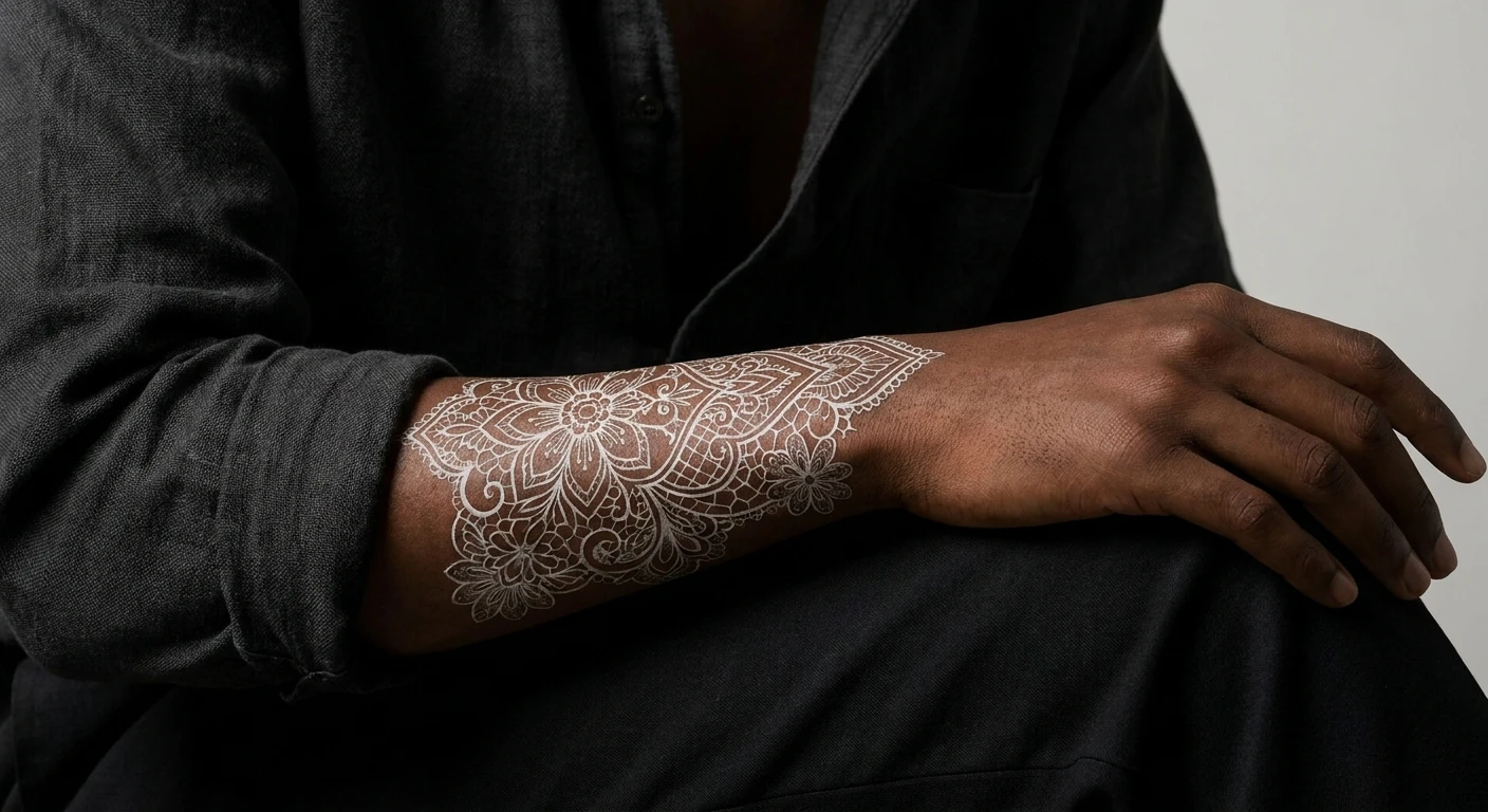 tatouage blanc sur peau noir